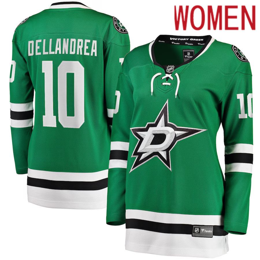 Women Dallas Stars #10 Ty Dellandrea Fanatics Branded Kelly Green Home Breakaway Player NHL Jersey